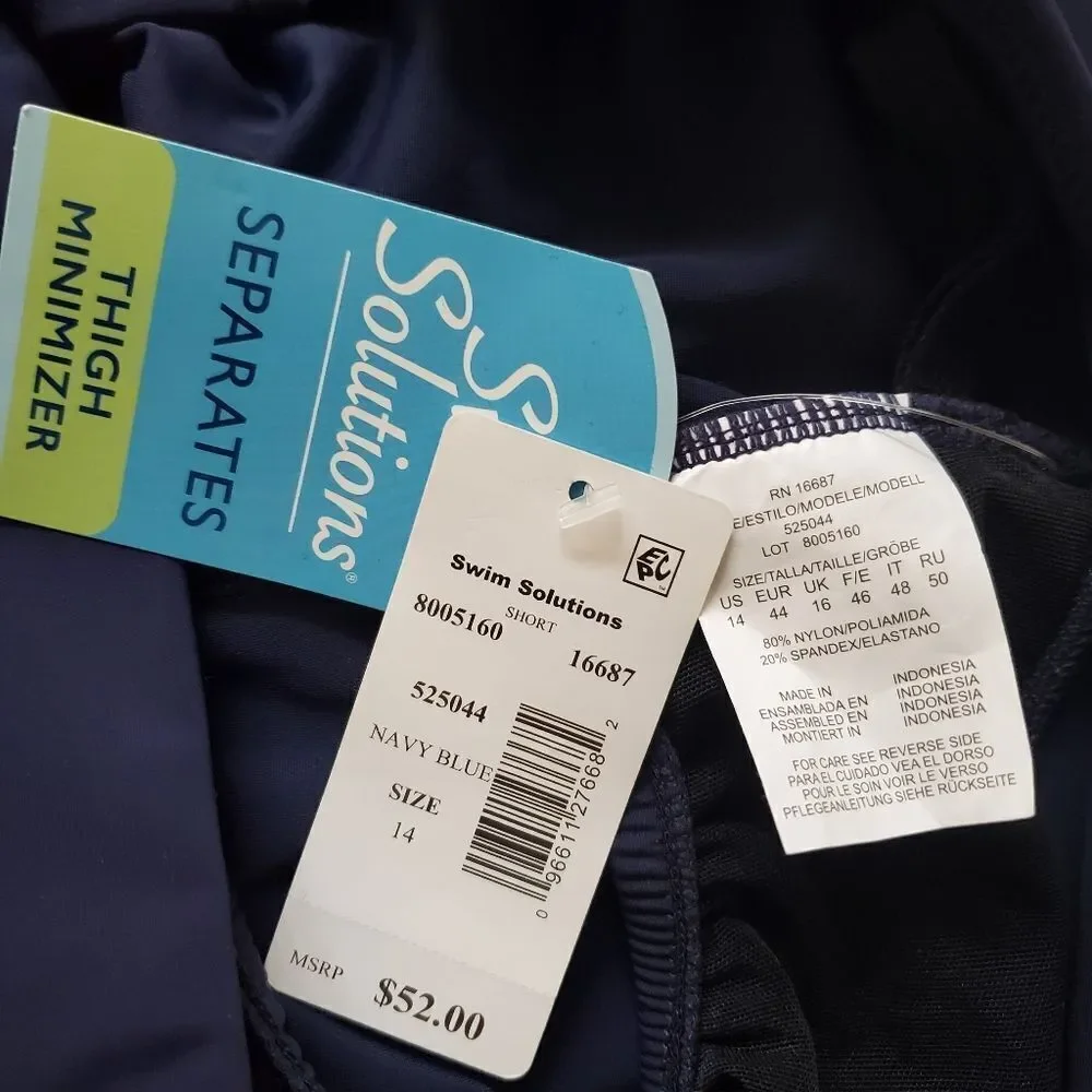 Swim Solutions Pull-On Swim Shorts sz 14 - Picture 10 of 12